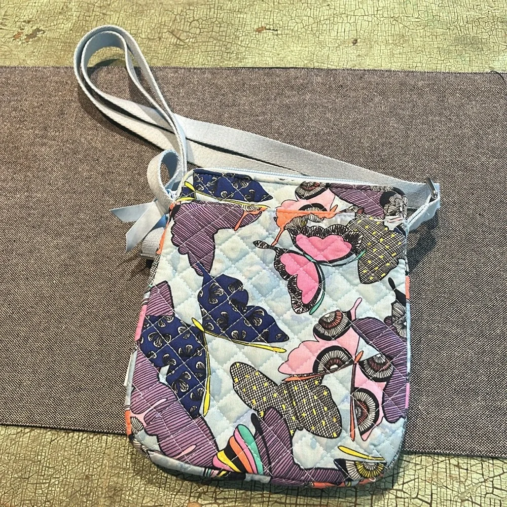Vera Bradley Little Hipster Butterfly Crossbody Bag Quilted Multicolor
